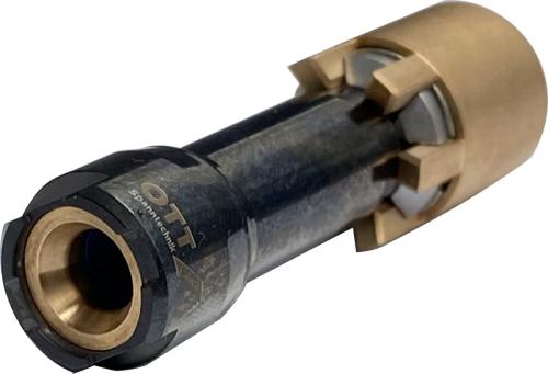 Preview: Spannsatz HS-A/E 32-B 40-B-S-SR in schwarz/bronze zusammengebaut und schräg liegend mit der Artikelnummer 9560011536 von OTT-JAKOB Spanntechnik